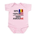 thumbnail image 1 of CafePress - Half Romanian Half American Body Suit - Baby Light Bodysuit, Size Newborn - 24 Months, 1 of 4