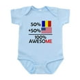 thumbnail image 1 of CafePress - Half Romanian Half American Body Suit - Baby Light Bodysuit, Size Newborn - 24 Months, 1 of 4