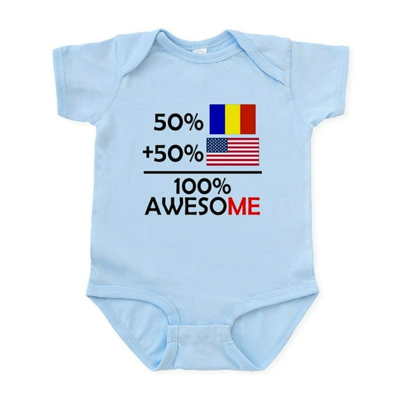 CafePress - Half Romanian Half American Body Suit - Baby Light Bodysuit, Size Newborn - 24 Months
