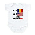 thumbnail image 1 of CafePress - Half Romanian Half American Body Suit - Baby Light Bodysuit, Size Newborn - 24 Months, 1 of 4
