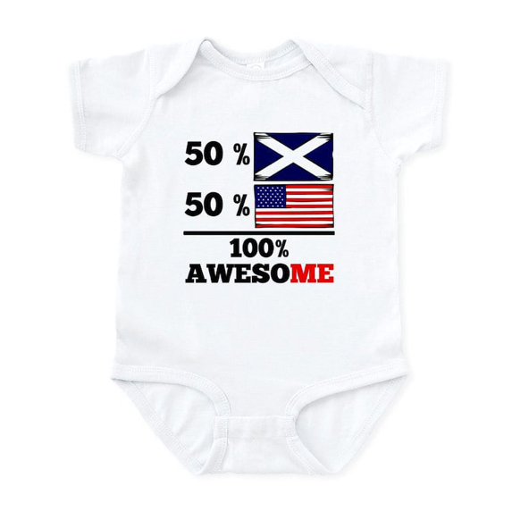CafePress - Half Scottish Half American Body Suit - Baby Light Bodysuit, Size Newborn - 24 Months