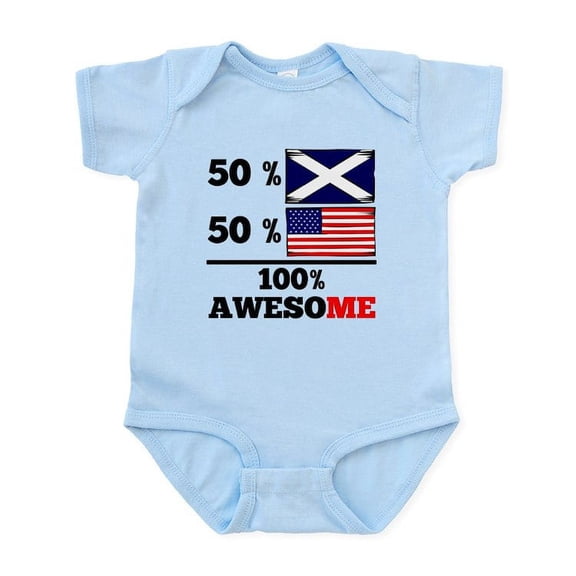 CafePress - Half Scottish Half American Body Suit - Baby Light Bodysuit, Size Newborn - 24 Months