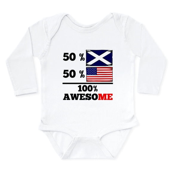 CafePress - Half Scottish Half American Body Suit - Long Sleeve Cotton Baby Bodysuit