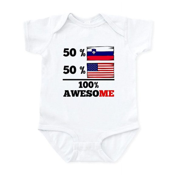 CafePress - Half Slovenian Half American Body Suit - Baby Light Bodysuit, Size Newborn - 24 Months