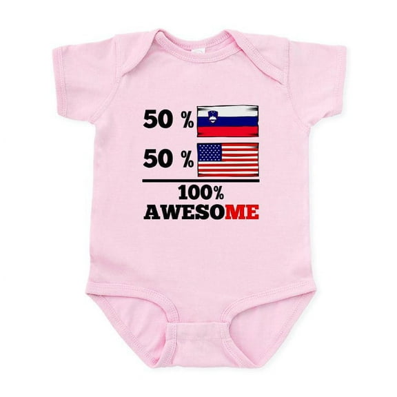 CafePress - Half Slovenian Half American Body Suit - Baby Light Bodysuit, Size Newborn - 24 Months