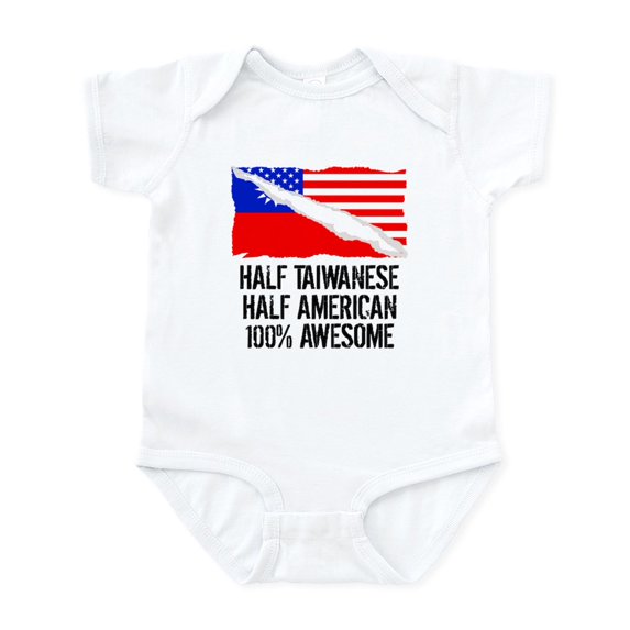 CafePress - Half Taiwanese Half American Awesome Body Suit - Baby Light Bodysuit, Size Newborn - 24 Months