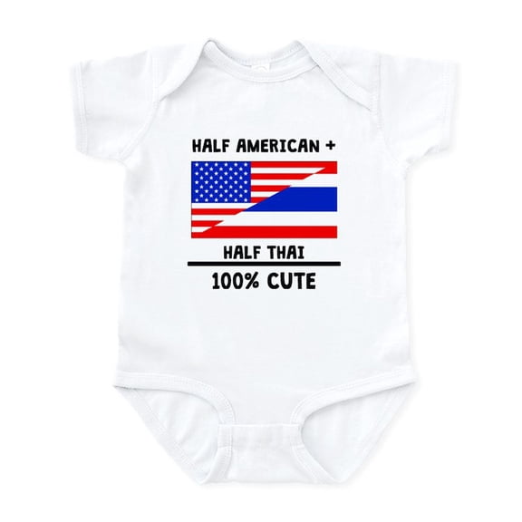 CafePress - Half Thai 100% Cute Body Suit - Baby Light Bodysuit, Size Newborn - 24 Months