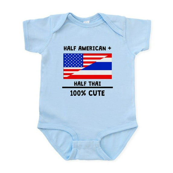 CafePress - Half Thai 100% Cute Body Suit - Baby Light Bodysuit, Size Newborn - 24 Months