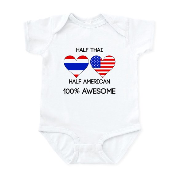 CafePress - Half Thai Half American Body Suit - Baby Light Bodysuit, Size Newborn - 24 Months
