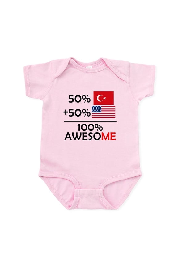 - Half Turkish Half American Body Suit - Baby Light Bodysuit, Size Newborn - 24 Months