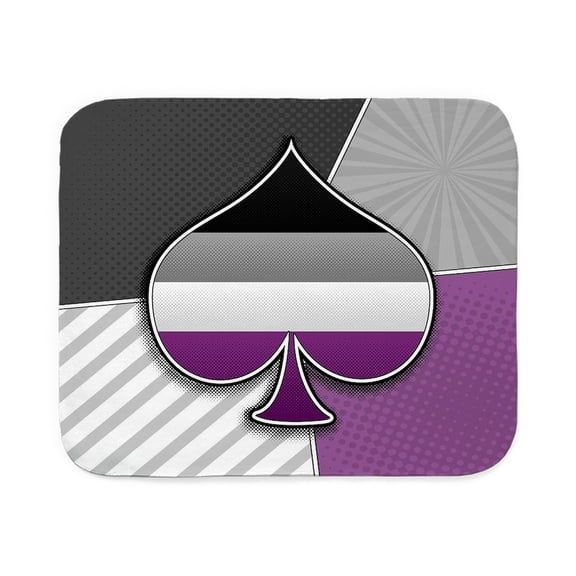 CafePress - Halftone Asexual Pride Ace Symbol With Flag Backgr - Sherpa Fleece Throw Blanket 60" x 50"