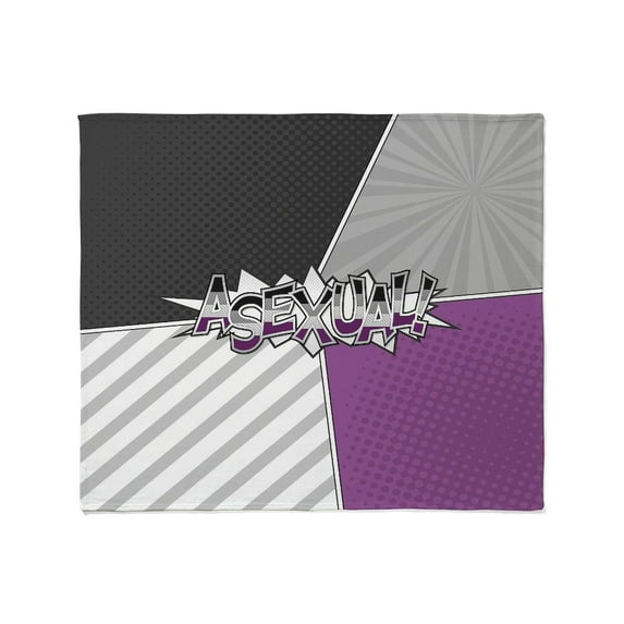 CafePress - Halftone Asexual Pride Typography With Flag Backgr - Soft Fleece Throw Blanket, 50"x60" for All Ages