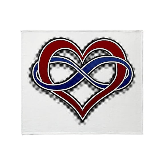 CafePress - Halftone Polyamory Pride Symbol With Flag - Soft Fleece Throw Blanket, 50"x60" for All Ages