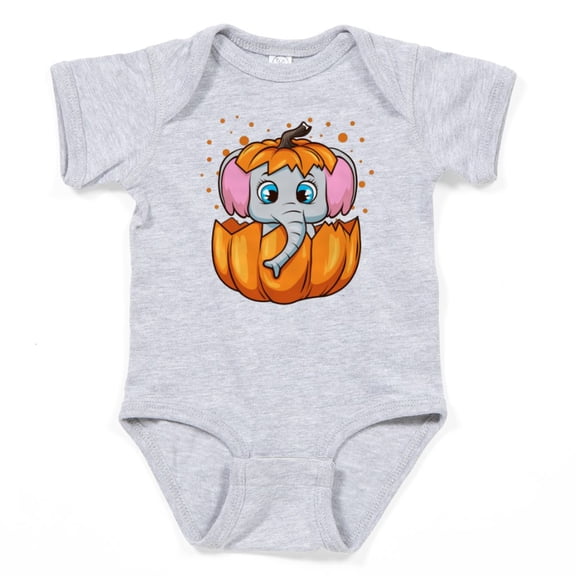 CafePress - Halloween Baby Elephant Pumpkin Body Suit - Cute Infant Bodysuit Baby Romper - Size Newborn - 24 Months