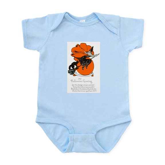 CafePress - Halloween Black Cat & Witch Infant Bodysuit - Baby Light Bodysuit, Size Newborn - 24 Months