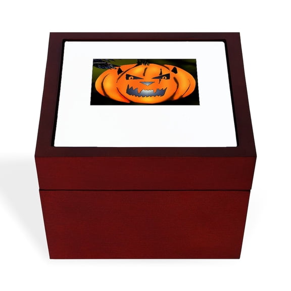 CafePress - Halloween Black Tshirt - Keepsake Box, Finished Hardwood Jewelry Box, Velvet Lined Memento Box