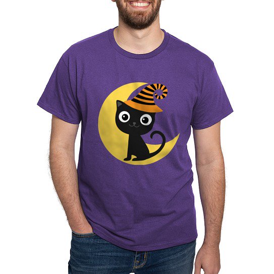 CafePress - Halloween Cat Spooky Men's Value T Shirt - Men's Classic Cotton T-Shirts
