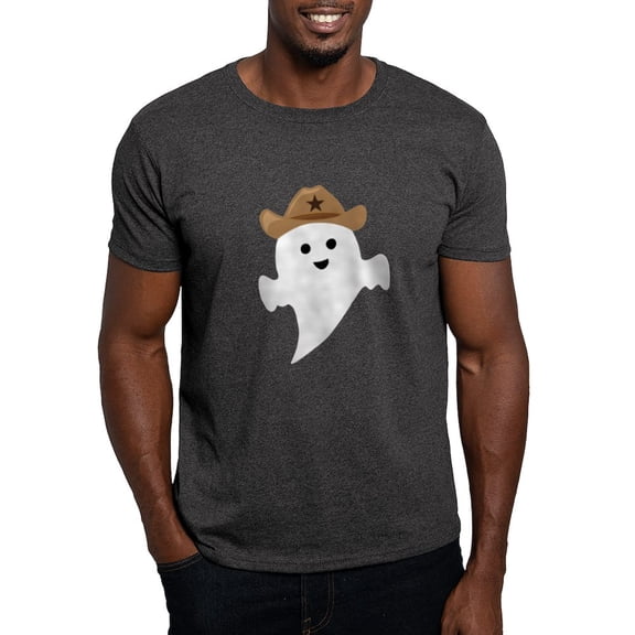 CafePress - Halloween Cowboy Ghost T Shirt - Men's Classic Graphic Cotton T-Shirt
