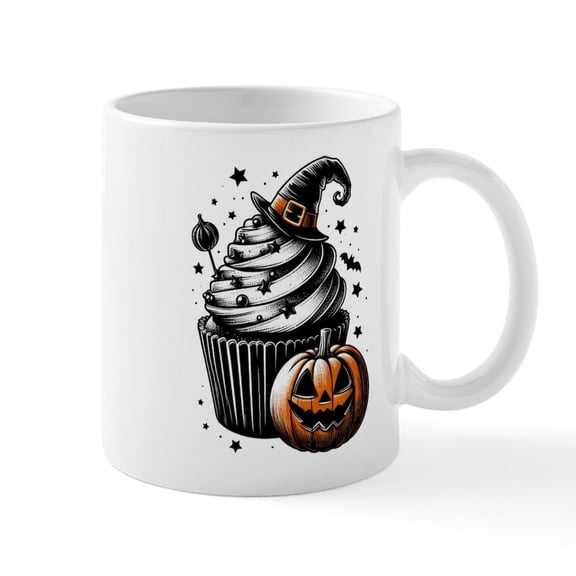 CafePress - Halloween Cupcake - 11 oz Ceramic Mug - Novelty Coffee Tea Cup