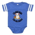 thumbnail image 1 of CafePress - Halloween Dog Ghost Funny Treats - Cute Infant Baby Football Bodysuit, 1 of 3