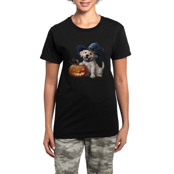 CafePress - Halloween Dog - Women's Short Sleeve Print T-Shirt and Pants Dark Cotton Pajama Set