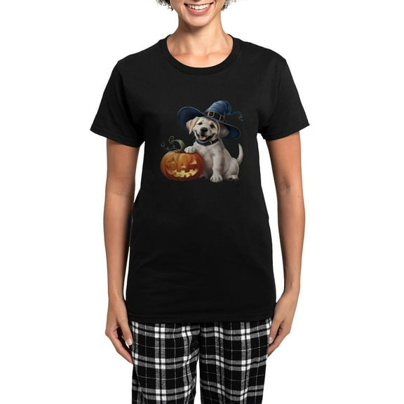 CafePress - Halloween Dog - Women's Short Sleeve Print T-Shirt and Pants Dark Cotton Pajama Set
