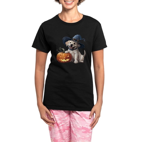 CafePress - Halloween Dog - Women's Short Sleeve Print T-Shirt and Pants Dark Cotton Pajama Set