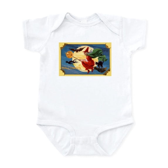 CafePress - Halloween Flying Witch Infant Bodysuit - Baby Light Bodysuit, Size Newborn - 24 Months