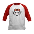 thumbnail image 1 of CafePress - Halloween Ghost Cute Checkered Kids Baseball T Shirt - Kids Cotton Baseball Jersey, 3/4 Sleeve Shirt, 1 of 4