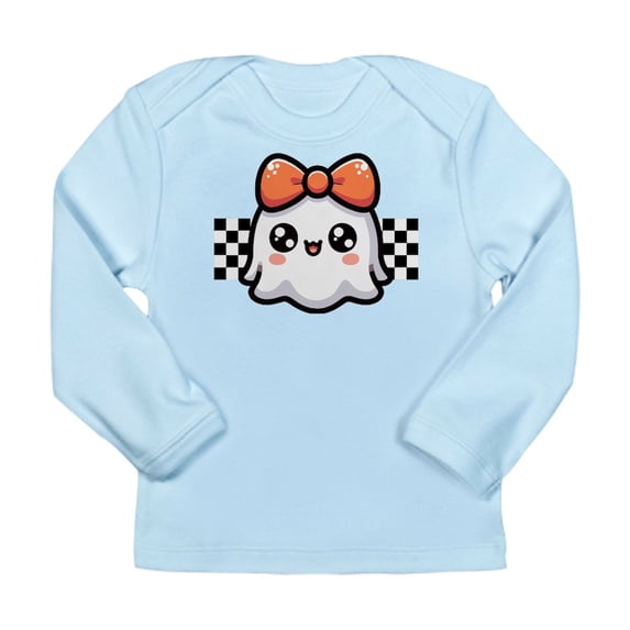 CafePress - Halloween Ghost Cute Checkered Long Sleeve Infant T Shirt - Long Sleeve Infant T-Shirt