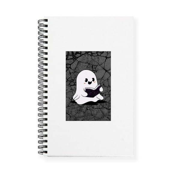 CafePress - Halloween Ghost Librarian - Spiral Bound Journal Notebook, Personal Diary Dot Grid