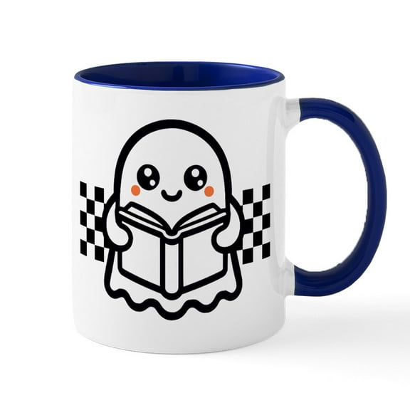 CafePress - Halloween Ghost Reading School - 11 oz Ceramic Mug - Novelty Coffee Tea Cup