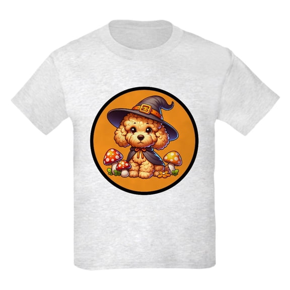 CafePress - Halloween Goldendoodle Witch Kids T Shirt - Light Classic Kids Graphic, Short Sleeve T-Shirt, Sizes XS-XL