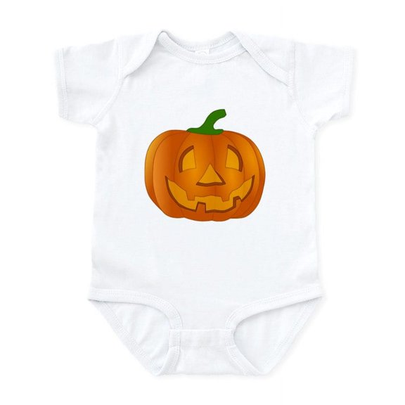 CafePress - Halloween Jack O Lantern Pumpkin Body Suit - Baby Light Bodysuit, Size Newborn - 24 Months
