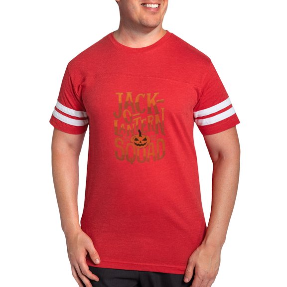 CafePress - Halloween Jack O Lantern Pumpkin T Shirt - Mens Football Shirt