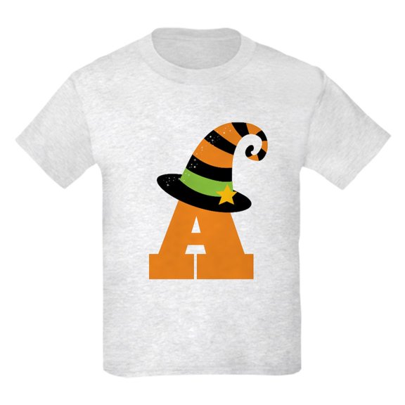 CafePress - Halloween Letter A Witch Monogram Kids Light T Shi - Light Classic Kids Graphic, Short Sleeve T-Shirt, Sizes XS-XL