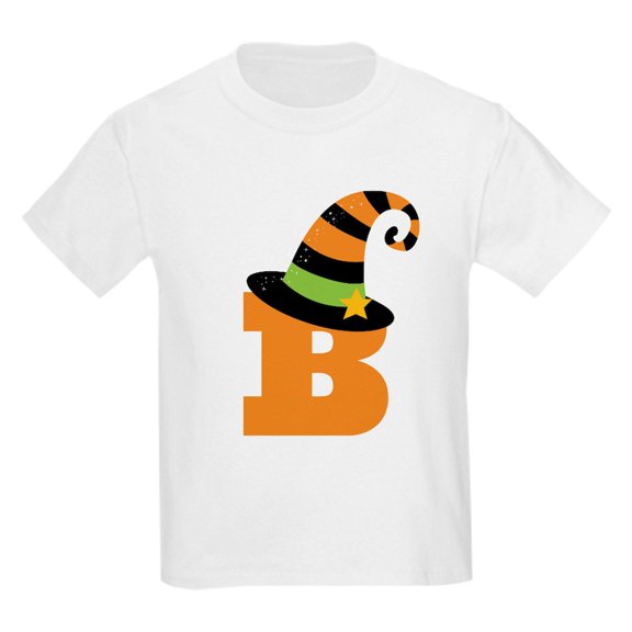 CafePress - Halloween Letter B Witch Monogram Kids Light T Shi - Light Classic Kids Graphic, Short Sleeve T-Shirt, Sizes XS-XL