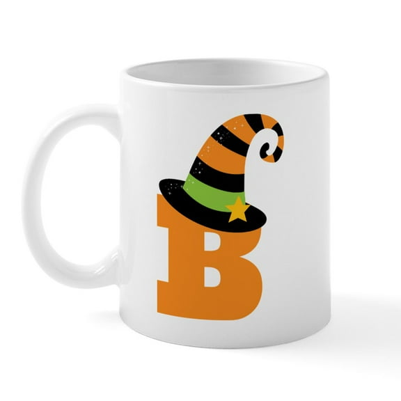CafePress - Halloween Letter B Witch Monogram Mug - 11 oz Ceramic Mug - Novelty Coffee Tea Cup