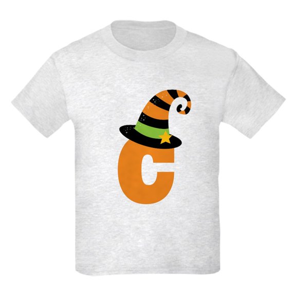 CafePress - Halloween Letter C Witch Monogram Kids Light T Shi - Light Classic Kids Graphic, Short Sleeve T-Shirt, Sizes XS-XL