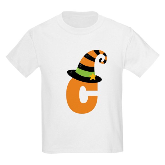 CafePress - Halloween Letter C Witch Monogram Kids Light T Shi - Light Classic Kids Graphic, Short Sleeve T-Shirt, Sizes XS-XL