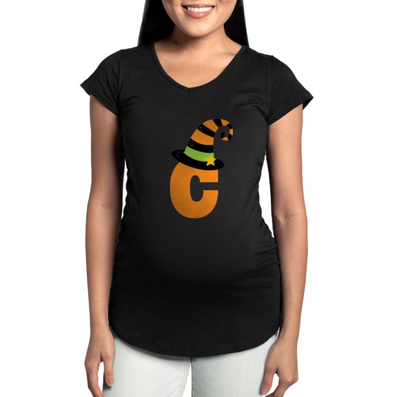 CafePress - Halloween Letter C Witch Monogram Maternity Dark T - Maternity Dark T-Shirt