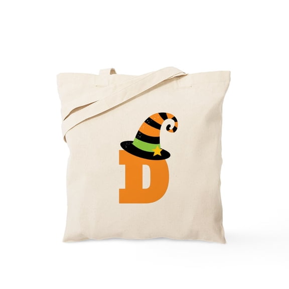CafePress - Halloween Letter D Witch Monogram Tote Bag - Unisex Canvas Tote Bag, Beige, 1-Piece