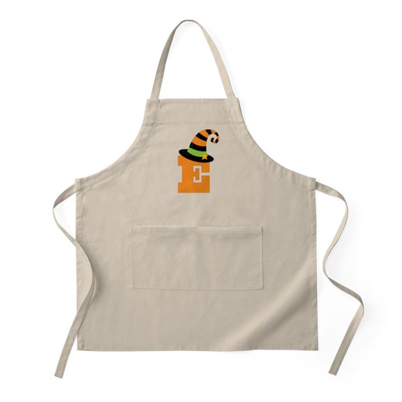 CafePress - Halloween Letter E Witch Monogram - Kitchen Apron with Pockets, Grilling Apron, Baking Apron