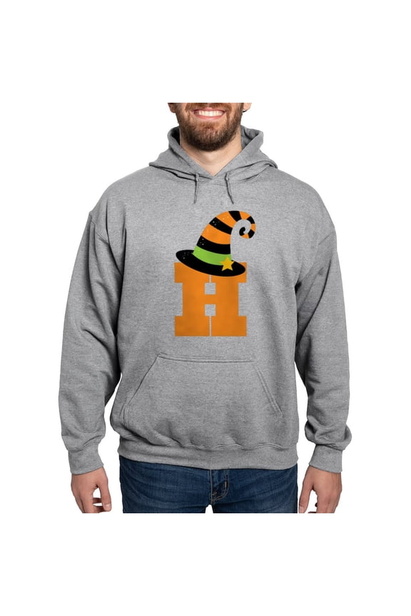 - Halloween Letter H Witch Monogram Hooded Sweatshir - Pullover Hoodie, Hooded Sweatshirt