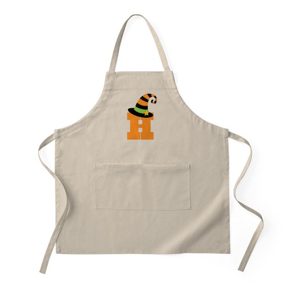 CafePress - Halloween Letter H Witch Monogram - Kitchen Apron with Pockets, Grilling Apron, Baking Apron