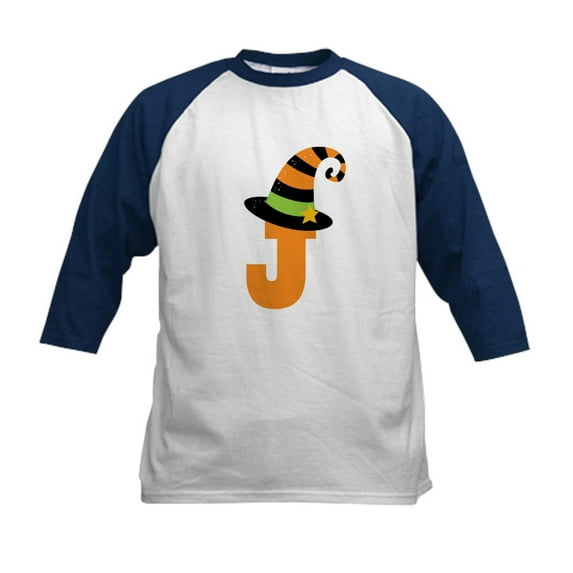 CafePress - Halloween Letter J Witch Monogram Kids Baseball Je - Kids Cotton Baseball Jersey, 3/4 Sleeve Shirt