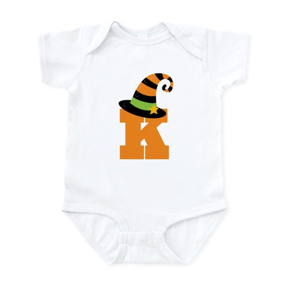 CafePress - Halloween Letter K Witch Monogram Infant Bodysuit - Baby Light Bodysuit, Size Newborn - 24 Months