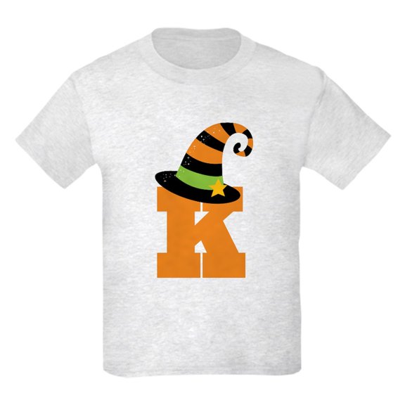 CafePress - Halloween Letter K Witch Monogram Kids Light T Shi - Light Classic Kids Graphic, Short Sleeve T-Shirt, Sizes XS-XL