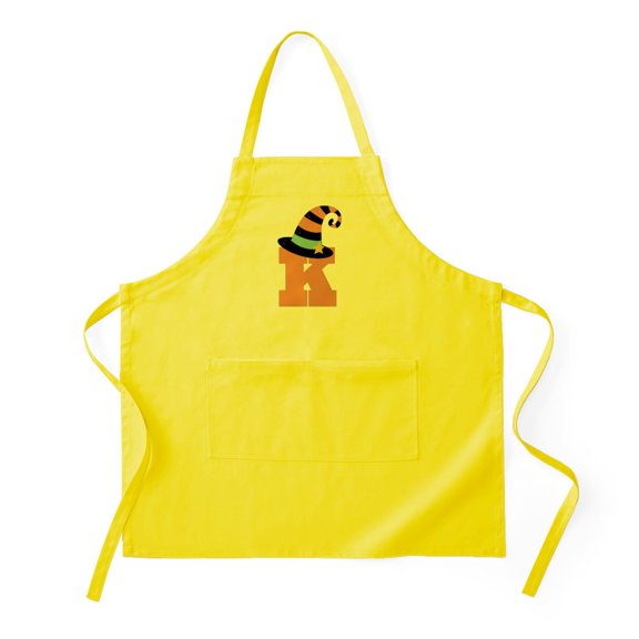 CafePress - Halloween Letter K Witch Monogram - Kitchen Apron with Pockets, Grilling Apron, Baking Apron