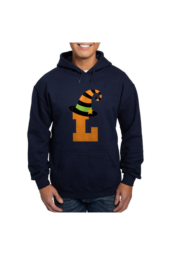 - Halloween Letter L Witch Monogram Hoodie (Dark) - Pullover Hoodie, Classic, Comfortable Hooded Sweatshirt